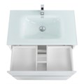 Тумба со стеклянной глянцевой раковиной напольная BelBagno KRAFT 80 Bianco Opaco, раковина белая KRAFT-800-2C-PIA-BO;BB810/465-LV-VTR-BL