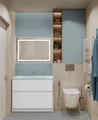 Тумба со стеклянной глянцевой раковиной напольная BelBagno KRAFT 100 Bianco Opaco, раковина белая KRAFT-1000-2C-PIA-BO;BB1010/465-LV-VTR-BL