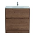 Тумба со стеклянной матовой раковиной напольная BelBagno KRAFT 100 Rovere Tabacco, раковина белая KRAFT-1000-2C-PIA-RT;BB1010/465-LV-VTR-BO