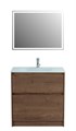 Тумба со стеклянной матовой раковиной напольная BelBagno KRAFT 100 Rovere Tabacco, раковина белая KRAFT-1000-2C-PIA-RT;BB1010/465-LV-VTR-BO