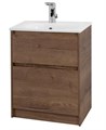 Тумба с керамической раковиной напольная BelBagno KRAFT 60 Rovere Tabacco, раковина BB1923-600 белая KRAFT-600-2C-PIA-RT;BB1923-600