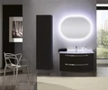 Тумба с раковиной подвесная CEZARES COMFORT 100 Nero lucido, раковина белая 42194;50149