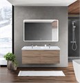Тумба с раковиной на две чаши четырьмя ящиками подвесная BelBagno MARINO-CER 120 Rovere Bianco, раковина белая MARINO-CER-1200-4C-SO-2-WO-P;BB-0325-120-2-LVB
