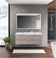 Тумба с раковиной на две чаши четырьмя ящиками подвесная BelBagno MARINO-CER 120 Rovere Grigio, раковина белая MARINO-CER-1200-4C-SO-2-RG-P;BB-0325-120-2-LVB