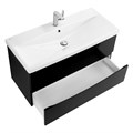 Тумба с раковиной подвесная BelBagno MARINO-CER 100 Nero Lucido, раковина белая MARINO-CER-1000-2C-SO-NL-P;BB-0324-100-LVB