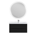 Тумба с раковиной подвесная BelBagno MARINO-CER 90 Nero Lucido, раковина белая MARINO-CER-900-2C-SO-NL-P;BB-0323-90-LVB