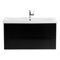 Тумба с раковиной подвесная BelBagno MARINO-CER 90 Nero Lucido, раковина белая MARINO-CER-900-2C-SO-NL-P;BB-0323-90-LVB