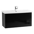 Тумба с раковиной подвесная BelBagno MARINO-CER 80 Nero Lucido, раковина белая MARINO-CER-800-2C-SO-NL-P;BB-0322-80-LVB