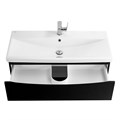Тумба с раковиной подвесная BelBagno MARINO-CER 80 Nero Lucido, раковина белая MARINO-CER-800-2C-SO-NL-P;BB-0322-80-LVB