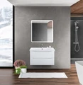 Тумба с раковиной подвесная BelBagno MARINO-CER 80 Bianco Opaco, раковина белая MARINO-CER-800-2C-SO-BO-P;BB-0322-80-LVB