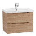 Тумба с раковиной подвесная BelBagno MARINO-CER 60 Rovere Bianco, раковина белая MARINO-CER-600-2C-SO-WO-P;BB-0320-60-LVB