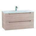 Тумба со стеклянной раковиной подвесная BelBagno ETNA 100 Rovere Grigio, раковина белая ETNA-1000-2C-SO-RG-P;BB1010/465-LV-VTR-BL