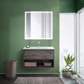 Тумба cо стеклянной раковиной подвесная с одним ящиком и одной открытой полкой BelBagno KRAFT 80 Pino Pasadena, раковина белая KRAFT-800-1C-SO-PP