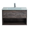 Тумба cо стеклянной раковиной подвесная с одним ящиком и одной открытой полкой BelBagno KRAFT 80 Pino Pasadena, раковина белая KRAFT-800-1C-SO-PP