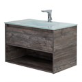 Тумба cо стеклянной раковиной подвесная с одним ящиком и одной открытой полкой BelBagno KRAFT 80 Pino Pasadena, раковина белая KRAFT-800-1C-SO-PP