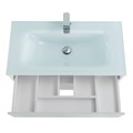Тумба cо стеклянной раковиной подвесная с одним ящиком и одной открытой полкой BelBagno KRAFT 80 Bianco Opaco, раковина белая KRAFT-800-1C-SO-BO