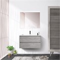 Тумба с раковиной подвесная BelBagno KRAFT 60 Cemento Grigio, раковина белая KRAFT-600-2C-SO-CG