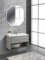 Тумба c раковиной подвесная с одним ящиком и одной открытой полкой BelBagno KRAFT 80 Cemento Grigio, раковина белая KRAFT-800-1C-SO-CG;BB800ETL