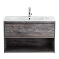 Тумба c раковиной подвесная с одним ящиком и одной открытой полкой BelBagno KRAFT 80 Pino Pasadena, раковина белая KRAFT-800-1C-SO-PP;BB800ETL