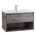 Тумба c раковиной подвесная с одним ящиком и одной открытой полкой BelBagno KRAFT 80 Pino Pasadena, раковина белая KRAFT-800-1C-SO-PP;BB800ETL