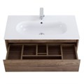 Тумба c раковиной подвесная с одним ящиком и одной открытой полкой BelBagno KRAFT 80 Rovere Tabacco, раковина белая KRAFT-800-1C-SO-RT;BB800ETL