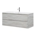Тумба с раковиной подвесная BelBagno ALBANO 120 Rovere Vintage Bianco, раковина чёрная ALBANO-1200-2C-SO-RVB;BB1200/455-LV-ART-ALR-NERO