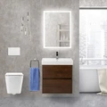 Тумба с раковиной подвесная BelBagno NEON 60 Rovere Scuro, раковина белая NEON-600-2C-SO-RS;19050