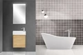 Тумба с раковиной подвесная BelBagno KRAFT MINI 50 Rovere Nebrasca Nature правосторонняя, раковина белая KRAFT MINI-500/260-1A-SO-RNN-R;7045-KL