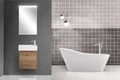 Тумба с раковиной подвесная BelBagno KRAFT MINI 50 Rovere Tabacco левосторонняя, раковина белая KRAFT MINI-500/260-1A-SO-RT-L;7045-KL