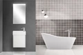 Тумба с раковиной подвесная BelBagno KRAFT MINI 50 Bianco Opaco левосторонняя, раковина белая KRAFT MINI-500/260-1A-SO-BO-L;7045-KL