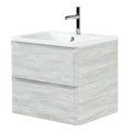 Тумба с раковиной подвесная BelBagno ALBANO 60 Rovere Vintage Bianco, раковина белая ALBANO-600-2C-SO-RVB;BB600/455-LV-MR-ALR