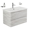 Тумба с раковиной подвесная BelBagno ALBANO-CER 80 Rovere Vintage Bianco, раковина белая ALBANO-CER-800-2C-SO-RVB;12080-KL