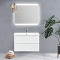 Тумба с раковиной подвесная BelBagno ALBANO-CER 80 Bianco Lucido, раковина белая ALBANO-CER-800-2C-SO-BL;12080-KL