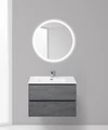 Тумба с раковиной подвесная BelBagno PIETRA 80 Stucco Cemento, раковина белая PIETRA-800-2C-SO-SCM