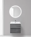 Тумба с раковиной подвесная BelBagno PIETRA 60 Stucco Cemento, раковина белая PIETRA-600-2C-SO-SCM