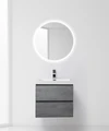 Тумба с раковиной подвесная BelBagno LUCE 60 Stucco Cemento, раковина белая LUCE-600-2C-SO-SCM