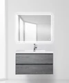 Тумба с раковиной подвесная BelBagno LUCE 100 Stucco Cemento, раковина белая LUCE-1000-2C-SO-SCM;BB1000AB