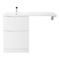 Тумба с раковиной напольная BelBagno LAVANDERIA-58/120-L Bianco Lucido, раковина белая LAVANDERIA-580/1200-2C-PIA-BL;BB1200/480-LV-MR-L