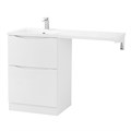 Тумба с раковиной напольная BelBagno LAVANDERIA-58/120-L Bianco Lucido, раковина белая LAVANDERIA-580/1200-2C-PIA-BL;BB1200/480-LV-MR-L