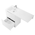 Тумба с раковиной напольная BelBagno LAVANDERIA-58/120-L Bianco Lucido, раковина белая LAVANDERIA-580/1200-2C-PIA-BL;BB1200/480-LV-MR-L