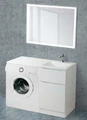 Тумба с раковиной напольная BelBagno LAVANDERIA-58/120-R Bianco Lucido, раковина белая LAVANDERIA-580/1200-2C-PIA-BL;BB1200/480-LV-MR-R