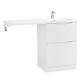 Тумба с раковиной напольная BelBagno LAVANDERIA-58/120-R Bianco Lucido, раковина белая LAVANDERIA-580/1200-2C-PIA-BL;BB1200/480-LV-MR-R