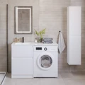 Тумба с раковиной напольная BelBagno KRAFT-LVD 120 Bianco Opaco, раковина белая левая KRAFT-LVD-580/1200-2C-PIA-BO;BB1200/480-LV-MR-L
