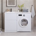 Тумба с раковиной напольная BelBagno KRAFT-LVD 120 Bianco Opaco, раковина белая левая KRAFT-LVD-580/1200-2C-PIA-BO;BB1200/480-LV-MR-L