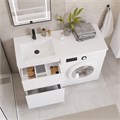 Тумба с раковиной напольная BelBagno KRAFT-LVD 120 Bianco Opaco, раковина белая левая KRAFT-LVD-580/1200-2C-PIA-BO;BB1200/480-LV-MR-L