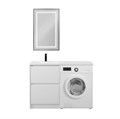 Тумба с раковиной напольная BelBagno KRAFT-LVD 120 Bianco Opaco, раковина белая левая KRAFT-LVD-580/1200-2C-PIA-BO;BB1200/480-LV-MR-L