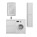 Тумба с раковиной напольная BelBagno KRAFT-LVD 120 Bianco Opaco, раковина белая левая KRAFT-LVD-580/1200-2C-PIA-BO;BB1200/480-LV-MR-L