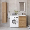 Тумба с раковиной напольная BelBagno KRAFT-LVD 120 Rovere Nebrasca Nature, раковина белая правая KRAFT-LVD-580/1200-2C-PIA-RNN;BB1200/480-LV-MR-R