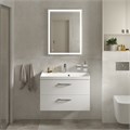 Тумба с раковиной подвесная BelBagno AURORA 80 Bianco Lucido, раковина белая AURORA-800-2C-SO-BL;BB800/450-LV-MR-AST