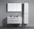 Тумба с раковиной подвесная на две чаши BelBagno ANCONA-N 120 Bianco Lucido, раковина белая ANCONA-N-1200-2C-SO-2-BL;EA-1200-2-LVB